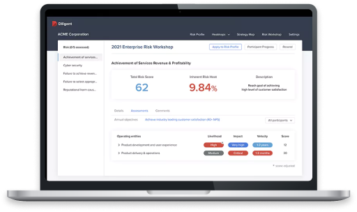 Integrated risk management screen