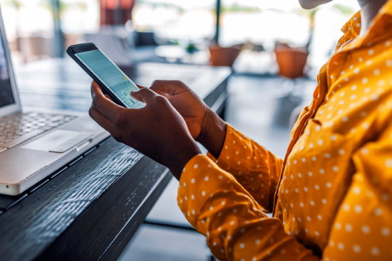 Woman looking at phone