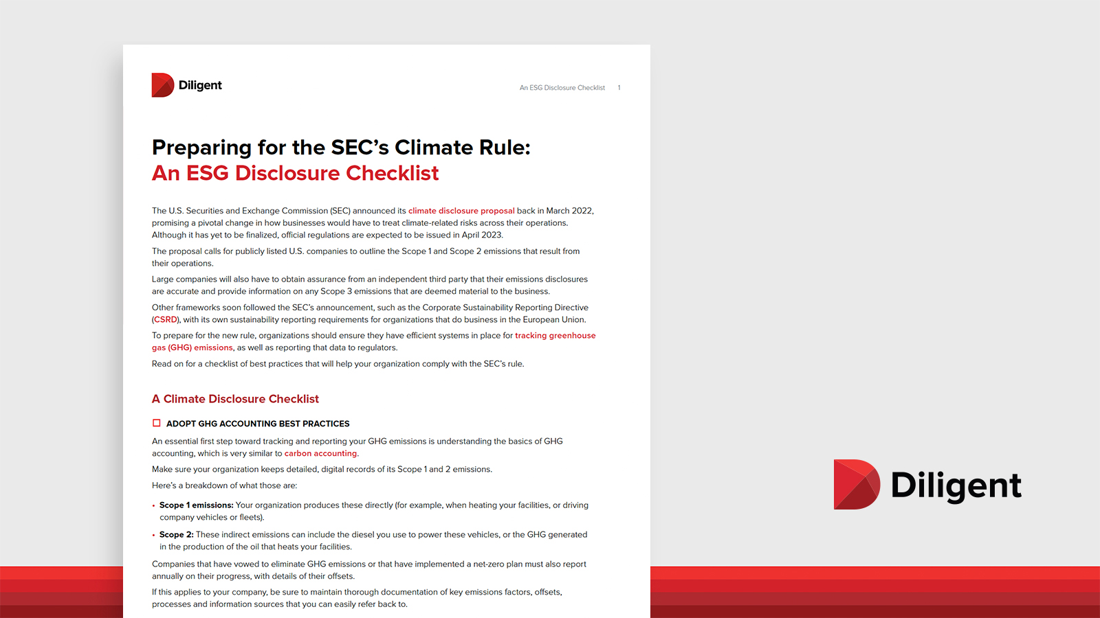 Preparing for the SEC’s Climate Rule An ESG Disclosure Checklist