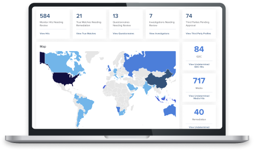 Third party risk management screen