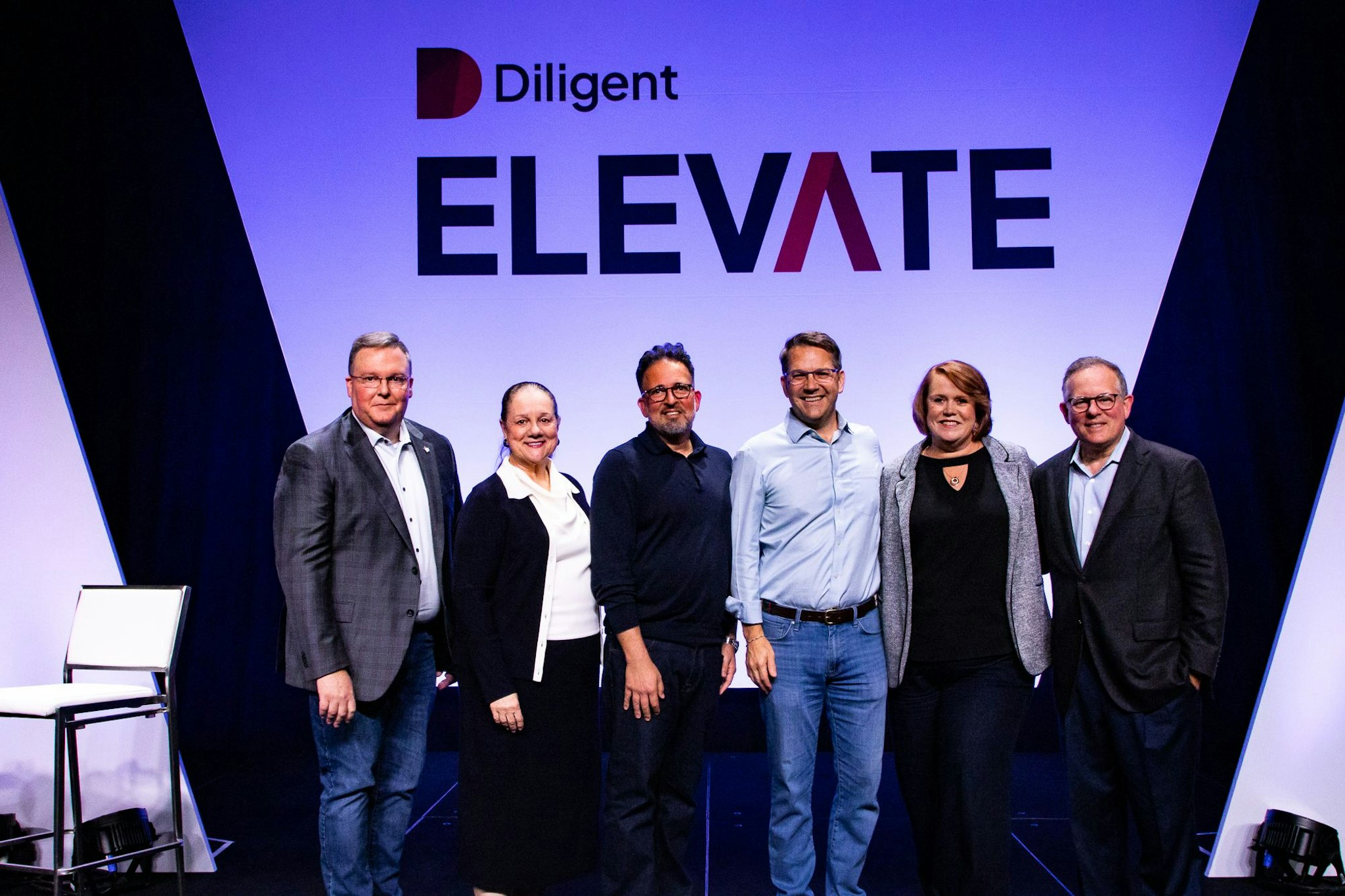 Shot of panelists on the main stage at Elevate