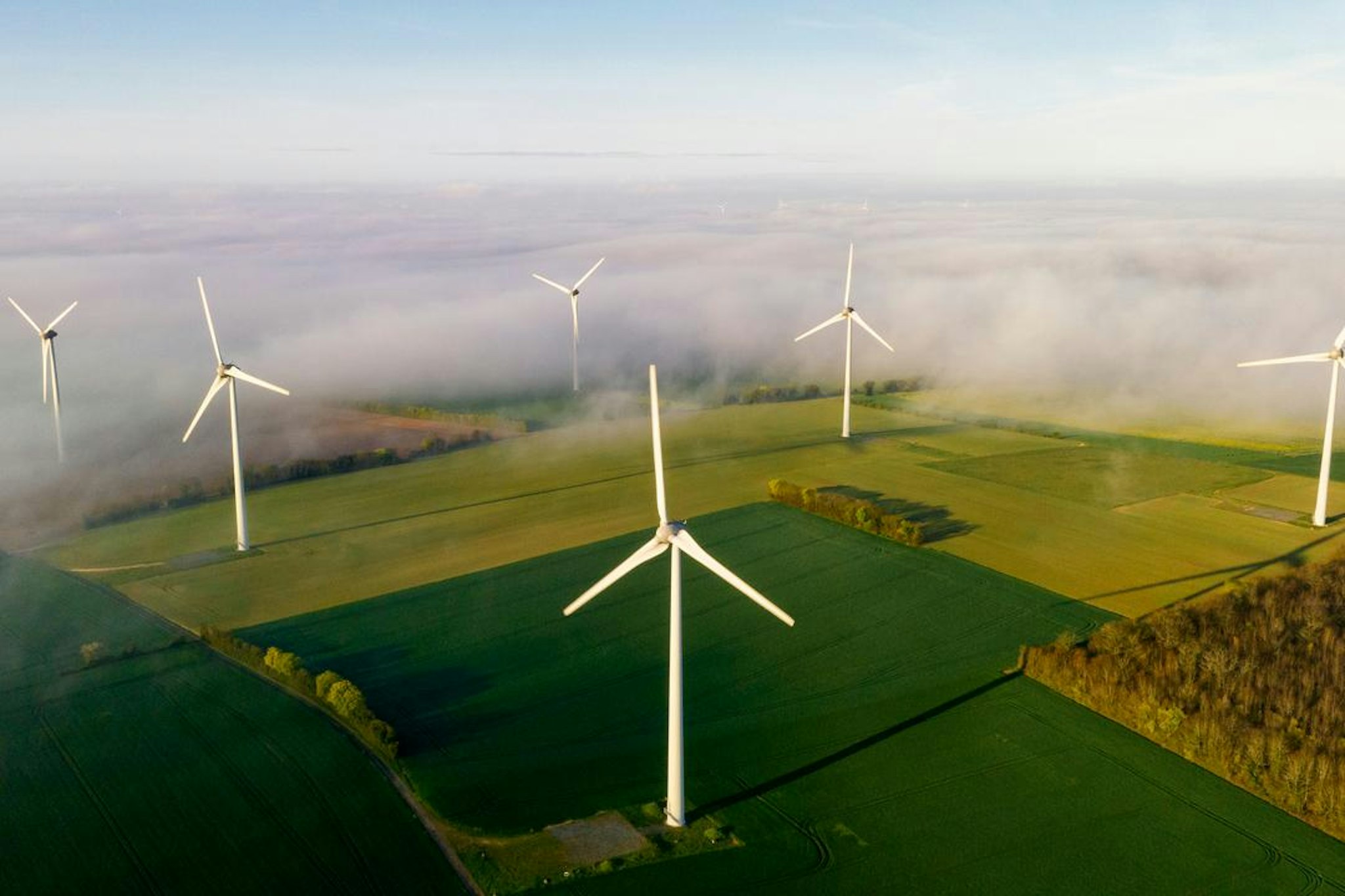 wind turbines generating sustainable energy